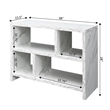 Pemberly Row Console Three-Tier Bookcase in White Faux Marble Wood Finish