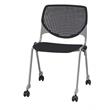 Pemberly Row Modern / Contemporary Stack Chair - Casters - Black