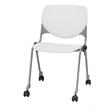 Pemberly Row Modern / Contemporary Stack Chair - Casters - White