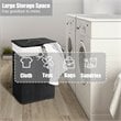 Pemberly Row Rectangle Bamboo Hamper Laundry Basket with Lid in Black