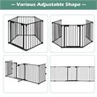 Pemberly Row Steel Fireplace Safety Fence Hearth Gate in Black