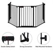 Pemberly Row Steel Fireplace Safety Fence Hearth Gate in Black