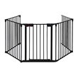 Pemberly Row Steel Fireplace Safety Fence Hearth Gate in Black