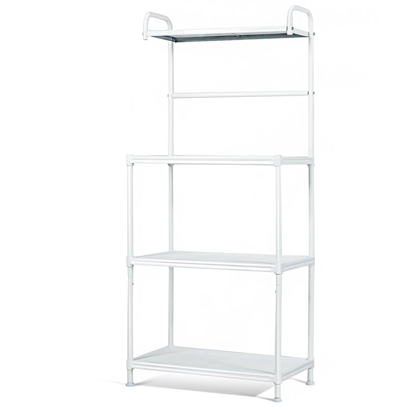 Pemberly Row 4-tier Contemporary Iron Baker's Rack with Thicken Pipes in White