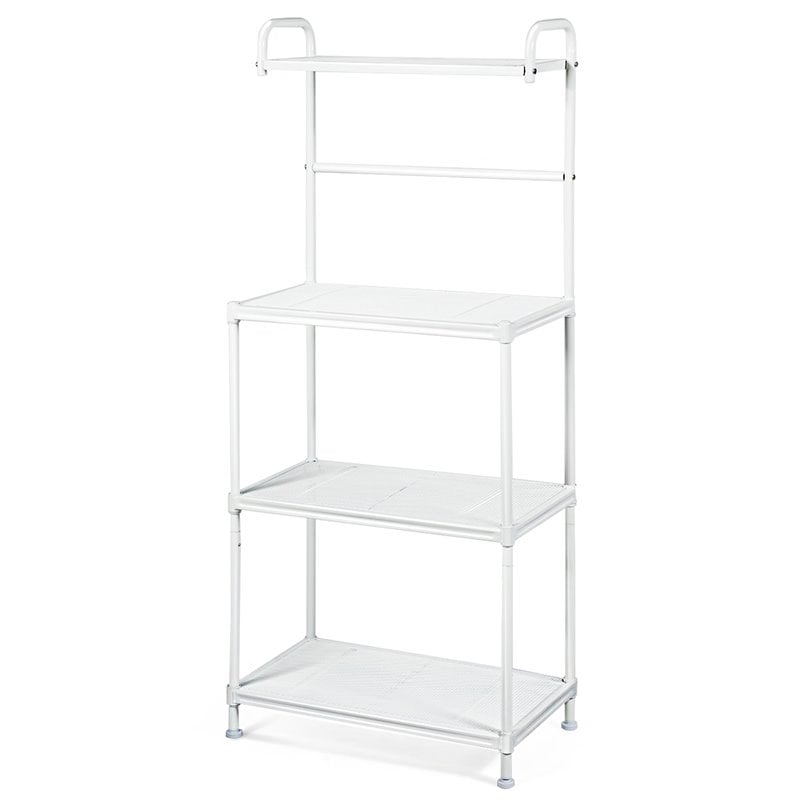 Pemberly Row 4-tier Contemporary Iron Baker's Rack with Thicken Pipes in White