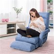 Pemberly Row Cotton Sofa Massage Recliner with 5 Adjustable Backrest in Blue