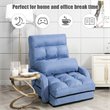 Pemberly Row Cotton Sofa Massage Recliner with 5 Adjustable Backrest in Blue