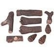 Pemberly Row 9-piece Contemporary Ceramic Realistic Wood Gas Logs in Brown