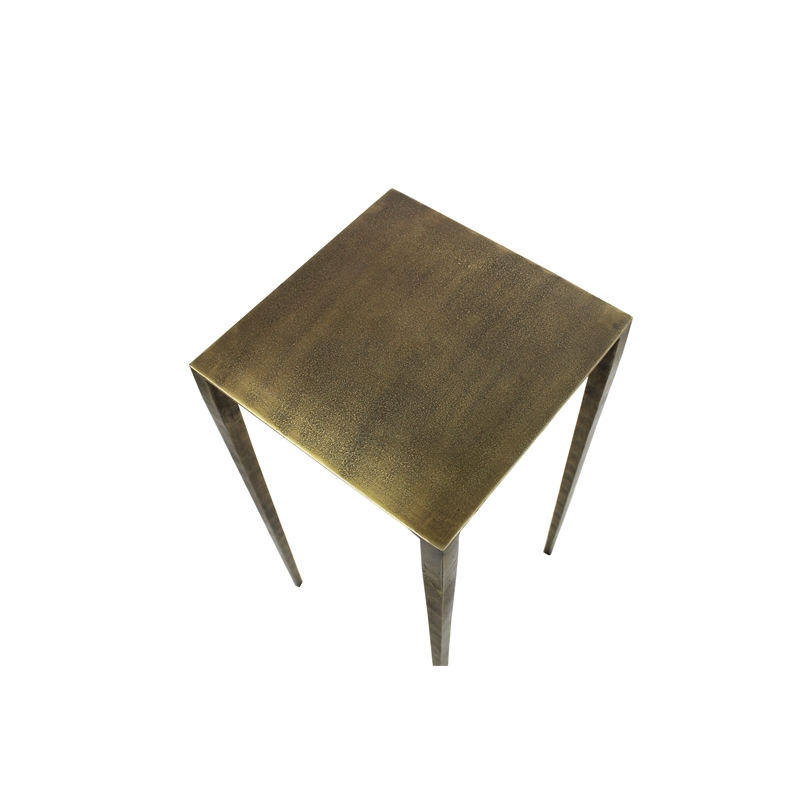 Pemberly Row Modern / Contemporary Cast Iron Side Table in Brass