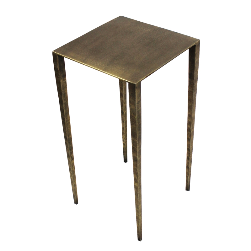 Pemberly Row Modern / Contemporary Cast Iron Side Table in Brass