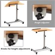 Pemberly Row Steel and Plastic Adjustable Laptop Notebook Desk Cart in Walnut