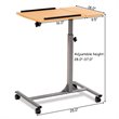 Pemberly Row Steel and Plastic Adjustable Laptop Notebook Desk Cart in Walnut