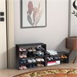 Pemberly Row 3-piece MDF Stackable Shoe Rack with 2-tier Storage Shelf in Brown