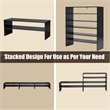 Pemberly Row 3-piece MDF Stackable Shoe Rack with 2-tier Storage Shelf in Brown