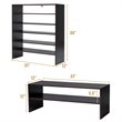 Pemberly Row 3-piece MDF Stackable Shoe Rack with 2-tier Storage Shelf in Brown
