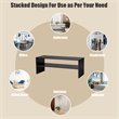 Pemberly Row 3-piece MDF Stackable Shoe Rack with 2-tier Storage Shelf in Brown