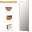 Pemberly Row Full Body Aluminum Frame Leaning Hanging Dressing Mirror - Gold