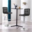 Pemberly Row PU Leather & Metal Adjustable Swivel Bar Stools - Black (Set of 2)