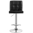 Pemberly Row PU Leather & Metal Adjustable Swivel Bar Stools - Black (Set of 2)