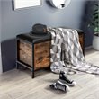 Pemberly Row Entryway Storage Bench/Padded Seat Flip Top Ottoman - Brown/Black