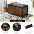 Pemberly Row Entryway Storage Bench/Padded Seat Flip Top Ottoman - Brown/Black