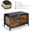 Pemberly Row Entryway Storage Bench/Padded Seat Flip Top Ottoman - Brown/Black