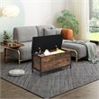Pemberly Row Entryway Storage Bench/Padded Seat Flip Top Ottoman - Brown/Black