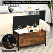 Pemberly Row Entryway Storage Bench/Padded Seat Flip Top Ottoman - Brown/Black