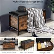 Pemberly Row Entryway Storage Bench/Padded Seat Flip Top Ottoman - Brown/Black