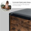 Pemberly Row Entryway Storage Bench/Padded Seat Flip Top Ottoman - Brown/Black