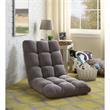 Pemberly Row Floor Chairs Gray Microplush Foam Filling Steel Tube Frame