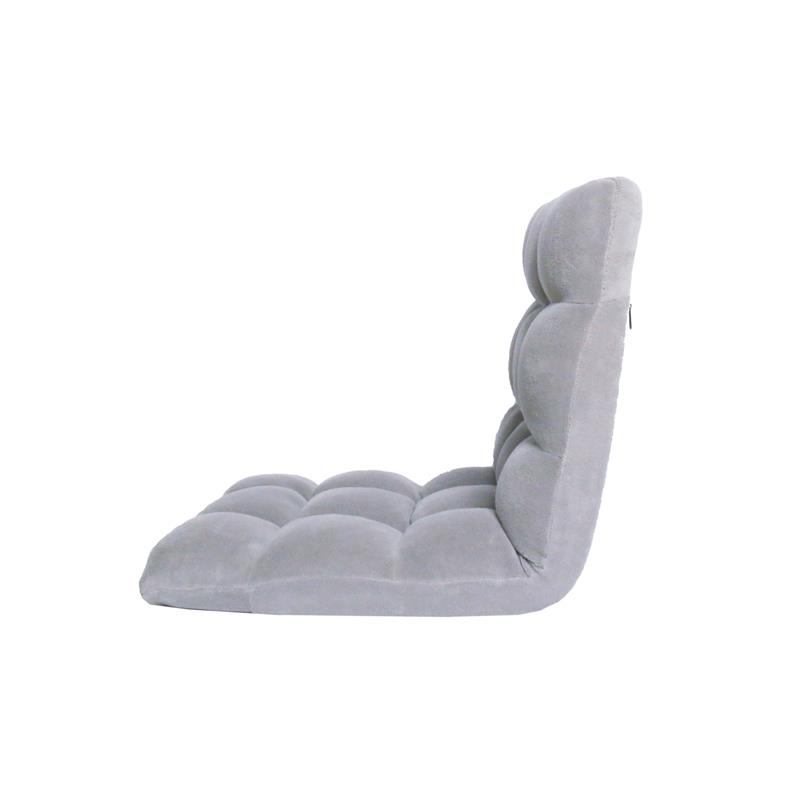 Pemberly Row Floor Chairs Gray Microplush Foam Filling Steel Tube Frame