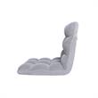 Pemberly Row Floor Chairs Gray Microplush Foam Filling Steel Tube Frame