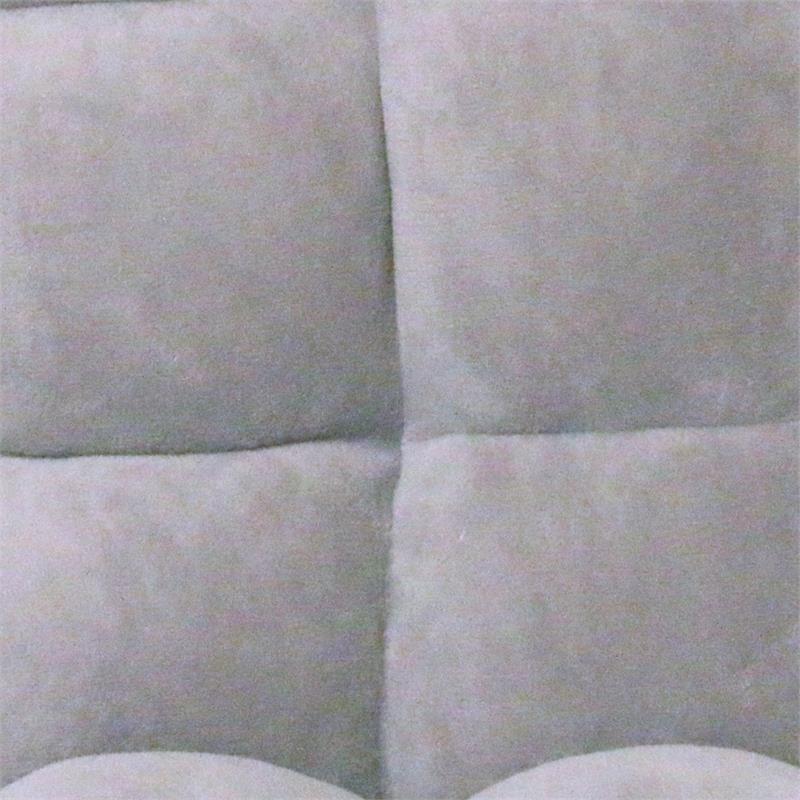 Pemberly Row Floor Chairs Gray Microplush Foam Filling Steel Tube Frame