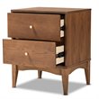Pemberly Row Modern Ash Walnut Finished Wood 2-Drawer Nightstand