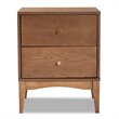 Pemberly Row Modern Ash Walnut Finished Wood 2-Drawer Nightstand