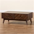 Pemberly Row Contemporary Walnut Brown Finished Wood Coffee Table
