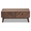 Pemberly Row Contemporary Walnut Brown Finished Wood Coffee Table
