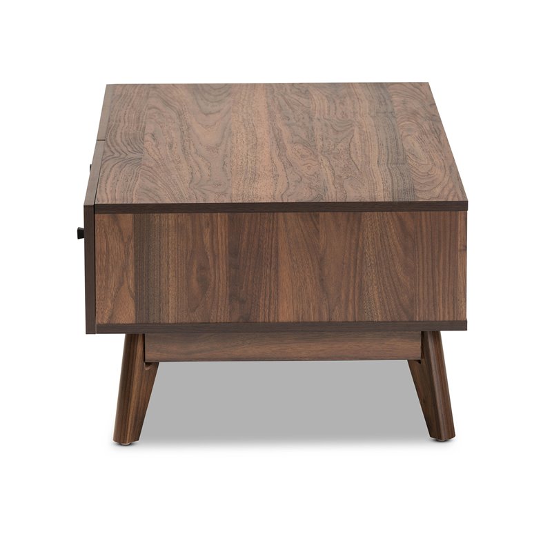 Pemberly Row Contemporary Walnut Brown Finished Wood Coffee Table