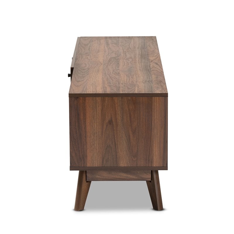 Pemberly Row Contemporary Walnut Brown Finished Wood TV Stand