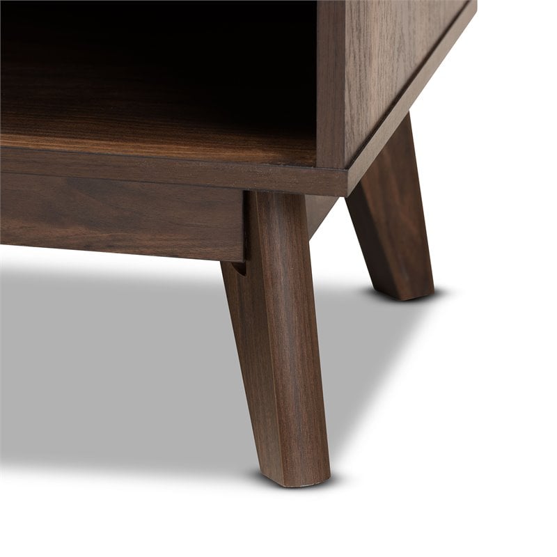 Pemberly Row Contemporary Walnut Brown Finished Wood TV Stand