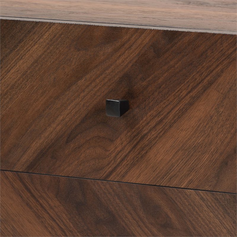 Pemberly Row Contemporary Walnut Brown Finished Wood TV Stand