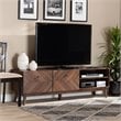 Pemberly Row Contemporary Walnut Brown Finished Wood TV Stand
