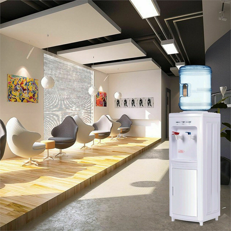 Pemberly Row Electric Water Dispenser 5 Gallon Bottle Load in White Plastic