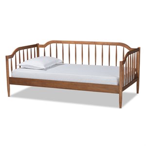 Pemberly Row Classic Walnut Brown Finished Wood Twin Size Daybed