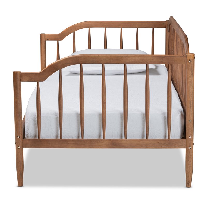 Pemberly Row Classic Walnut Brown Finished Wood Twin Size Daybed