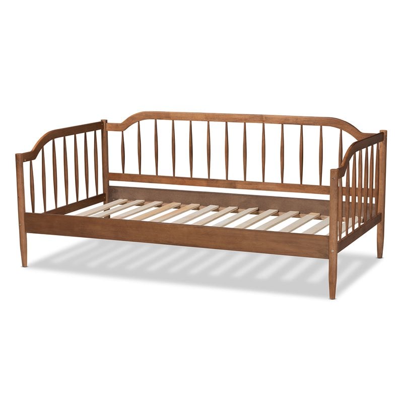 Pemberly Row Classic Walnut Brown Finished Wood Twin Size Daybed
