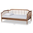 Pemberly Row Classic Walnut Brown Finished Wood Twin Size Daybed