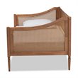 Pemberly Row Brown Finished Wood and Synthetic Rattan Twin Size Daybed