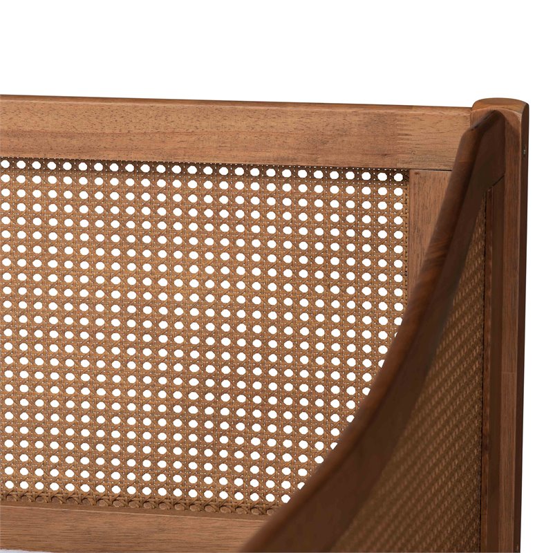 Pemberly Row Brown Finished Wood and Synthetic Rattan Twin Size Daybed